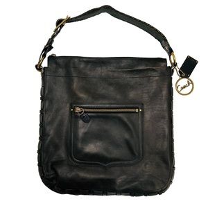 *RARE* Large Coach Purse Legacy Black Leather Shoulder Bag  G0793-11374 Rainbow